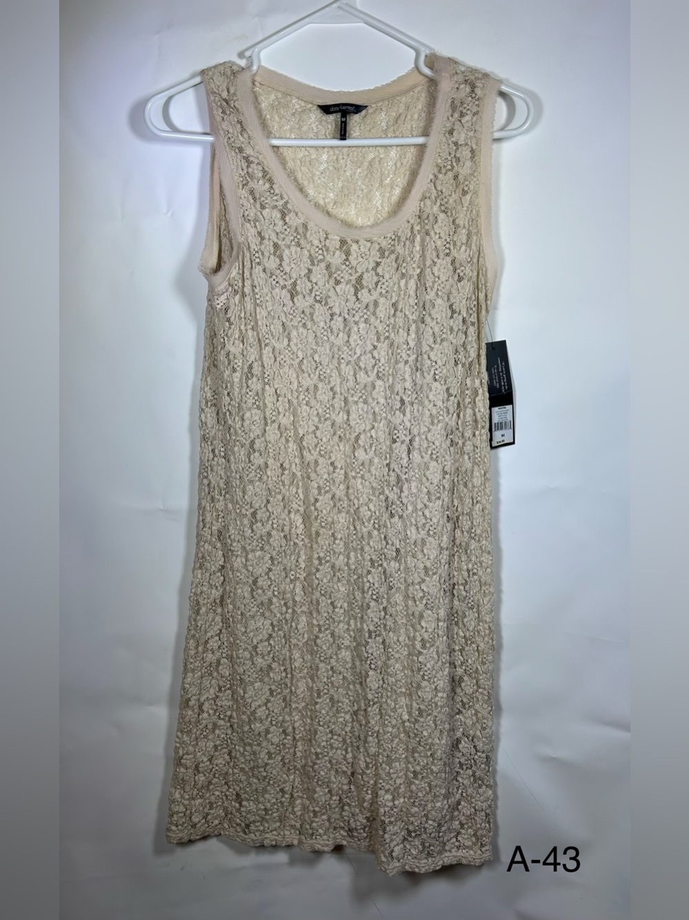 Daisy Fuentes Cream Floral Lace Midi Dress Size M Cottagecore